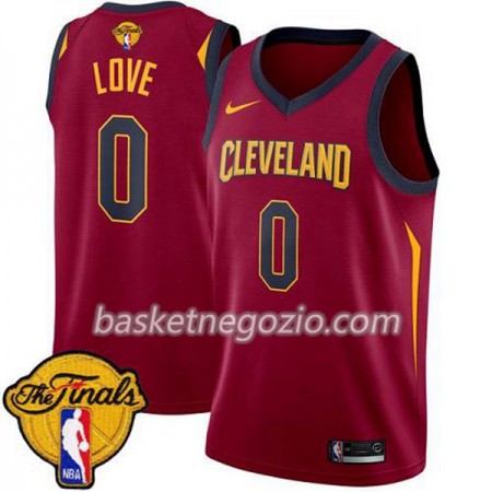 Canotte Uomo Cleveland Cavaliers Kevin Love 0 2018 NBA Finals Patch Nike Rosso Swingman